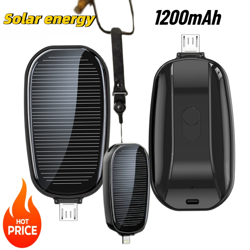 Usb Charger Dynamo - Mini power bank solare da 1200mAh,
