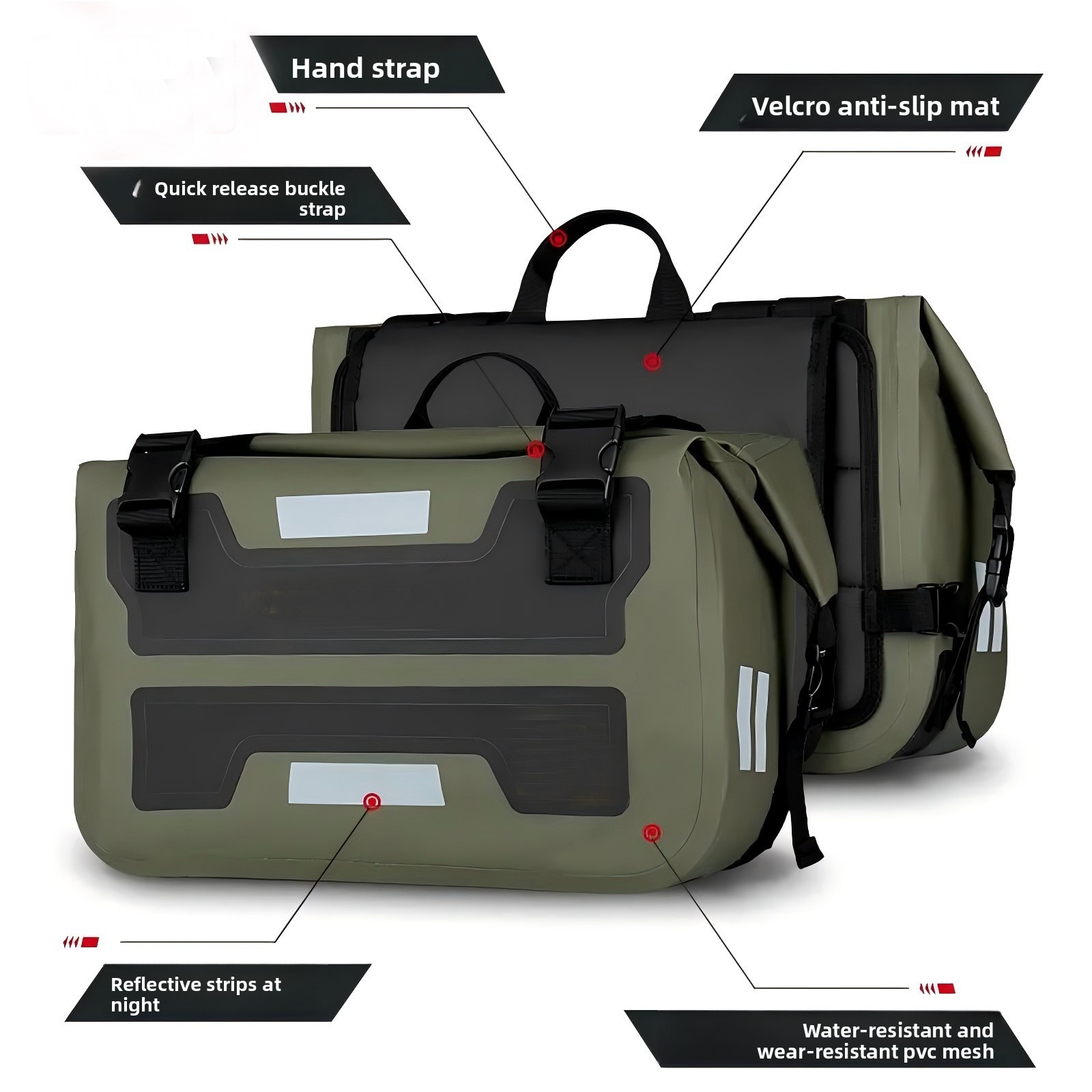 Panniers Waterproof Rear - Borse Laterali per Moto 30L x2,